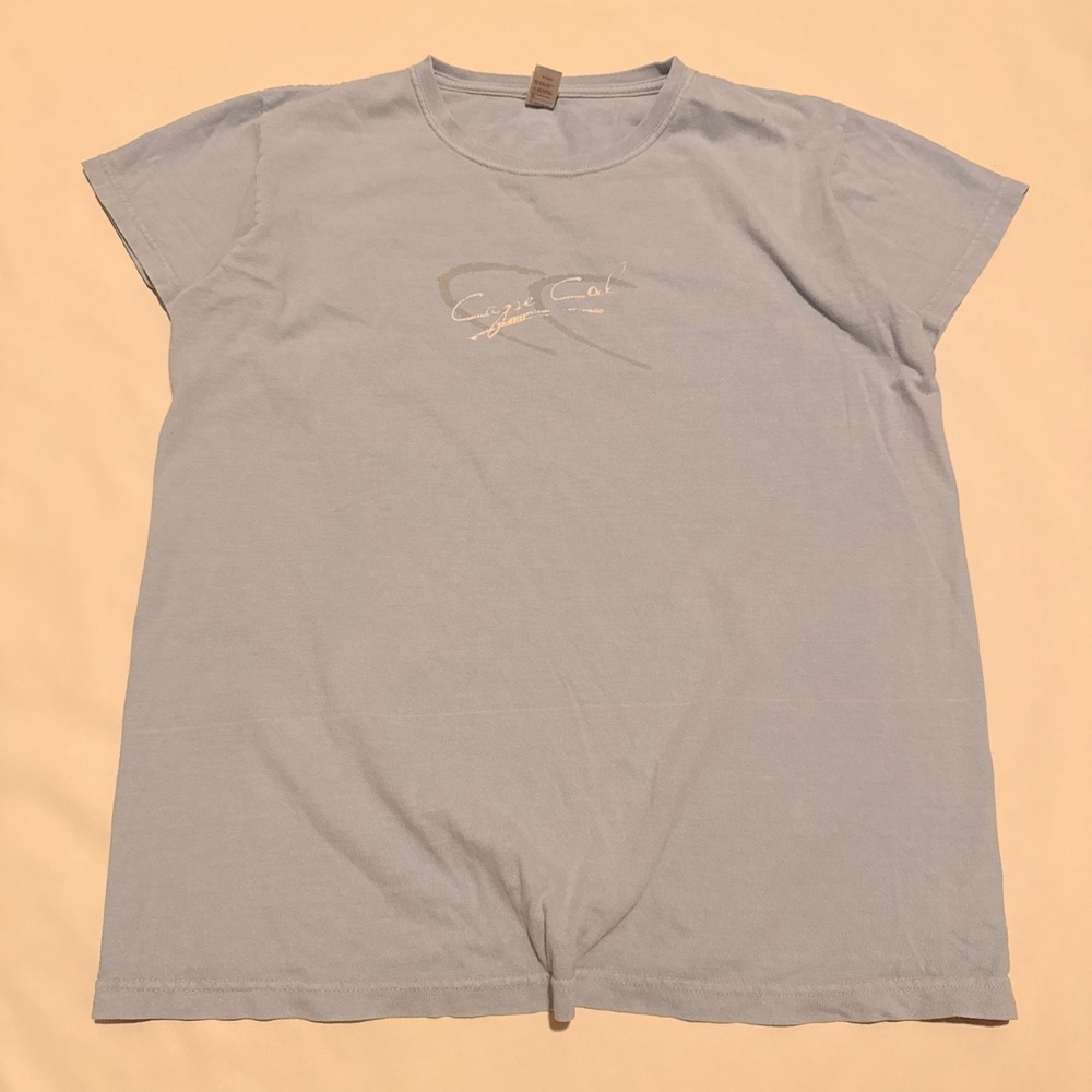 Anvil T-Shirt Women Medium Blue Cape Cod Graphic Knotted Hem Vintage Y2K 2000s
